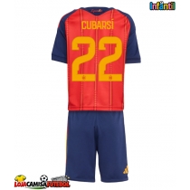 Camisa de Futebol Espanha Pau Cubarsi #22 Equipamento Principal Infantil Mundo 2026 Manga Curta (+ Calças curtas)